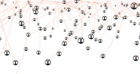 Leinwandbilder - Abstract plexus blue geometry background. Digital technology network connection concept. 3D rendered illustration