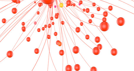 Leinwandbilder - Abstract plexus blue geometry background. Digital technology network connection concept. 3D rendered illustration
