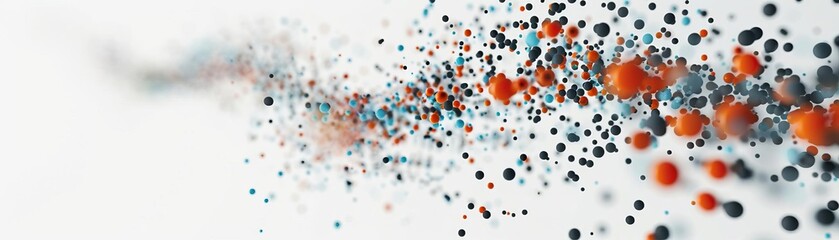 3D model of AI text with realtime data feeds on a white background
