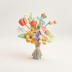 Sticker - Bouquet of flowers in 3D style
