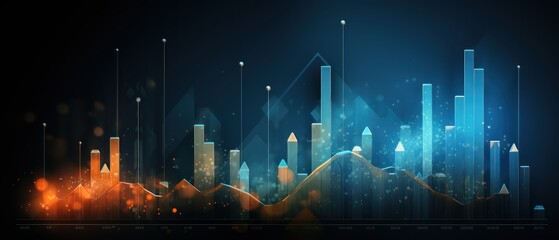 Finance chart,stock market business and exchange financial growth graph. Stock market investment trading graph growth.