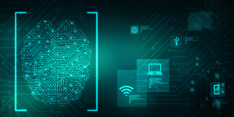 

2d illustration abstract technology background