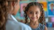 © Aliaksandra - diverse healthcare setting, a middle eastern girl at a clinic receives a flu shot from a friendly pacific islander nurse with informative posters on the walls
