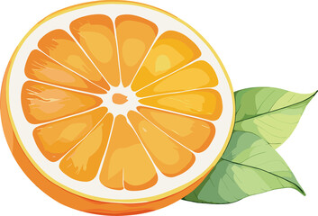 Wall Mural - Watercolor fresh orange cartoon illustration, design element for logo, infographic, juicy fruit, juice, ingredients, healthy food recipes, vitamin  C, summer decoration, vegetarian, sour taste