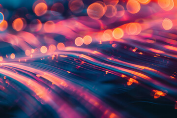 Poster - Dazzling Blue and Red Light Trails in Abstract Flow