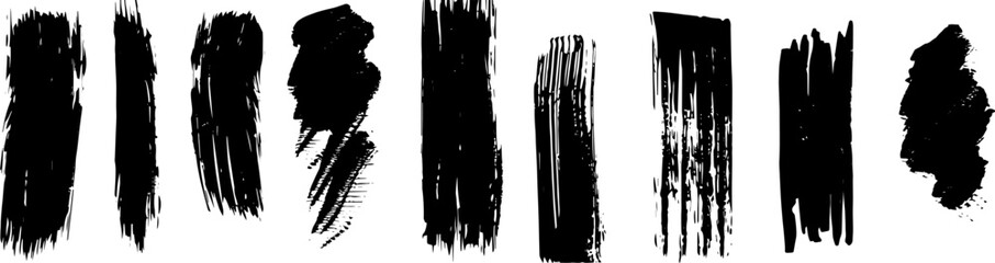 black highlight marker stripes isolated on white background. vector design elements. ai generated il