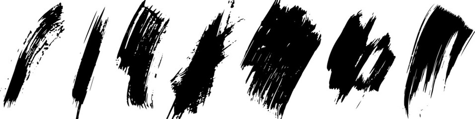 black highlight marker stripes isolated on white background. vector design elements. ai generated il
