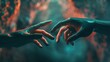 © Bijac - passion concept two hands reaching towards each other ai generated 3d illustration