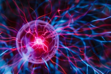 Wall Mural - captivating plasma energy explosion of futuristic light and motion