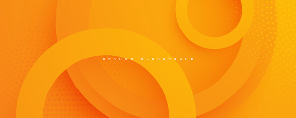 Poster - Orange circular shape abstract background dynamic design vector