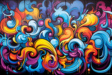 Wall Mural - colorful graffiti art design bright background