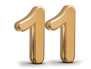 Golden 3d number 11