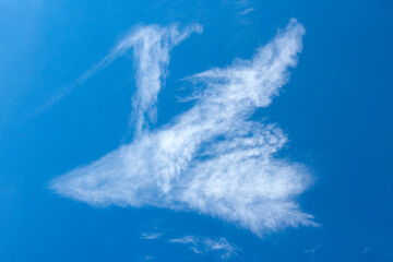 Wall Mural - Blue sky with sunlight and beautiful white clouds.