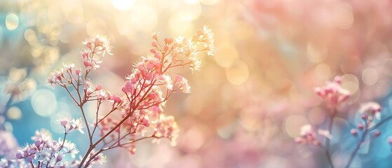 Naklejka na meble Serene Spring Pastels: High Quality Photography with Copy Space for Text.