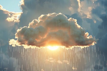 Canvas Print - a cloud with rain drops coming from it