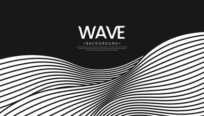 Wall Mural - black water wave line pattern background. japanese style concept. vector illustration.