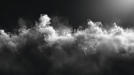 Wall Mural - fog mist haze smoke on black background with empty space in a middle