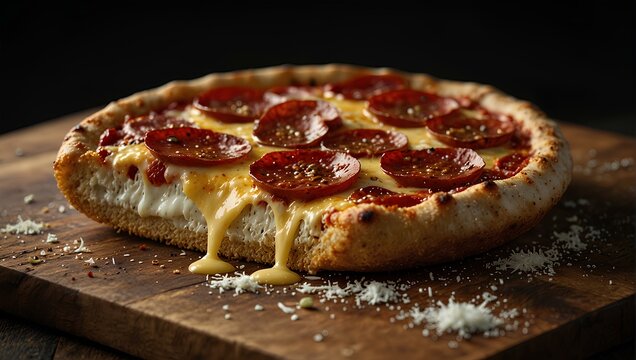 Fresh Handmade pepperoni pizza with cheese