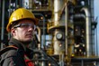 © juliars - Confident engineer with hard hat at industrial facility