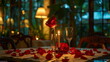 © Artomoro - Romantic candlelight dinner date setting.