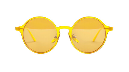 yellow sunglasses on white background