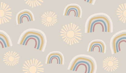 Cute rainbow pattern background vector design