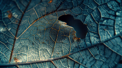 Aufkleber - An artistic rendering of a convex lens magnifying the details of a leaf, with the veins and textures brought into sharp focus,