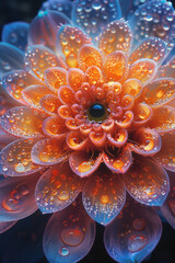 Fototapete - A lens at the center of an explosion of fractal patterns, each pattern radiating outward in a mesmerizing display,