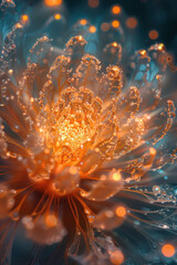 Aufkleber - Artistic depiction of a lens with beams of light forming intricate patterns, each pattern expanding with energy,