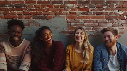 Poster - The Joyful Friends Against Brick Wall