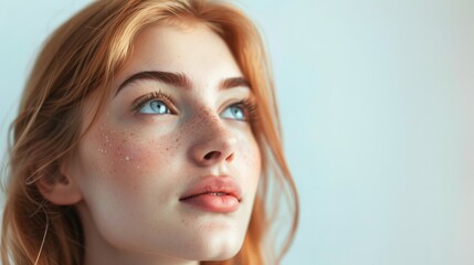 Wall Mural - portrait of a lovely young woman isolated on white background