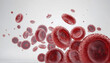 © E - sweets , blood cells, leukocytes, erythrocytes bloodstream,  blood cell flowing close up on white background