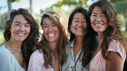 Wall Mural - Group of Joyful Women Smiling