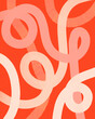 © ALICIA BOCK/Stocksy - Pink Twisting, Tangled Illustration Over A Red Background