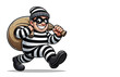 © Levent - Cartoon of a thief running away.