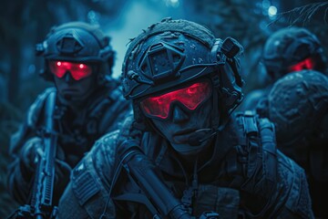 SAS Special Forces: Vibrant Night Vision Composition