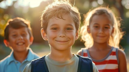 Canvas Print - Joyful Children Playing Outdoors