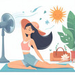 © artdecortion - Young womana is doing yoga vector illustration design