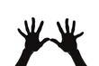 © Fotograf - Silhouette of two hands raised in the air. Suitable for various concepts and designs