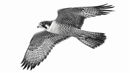 Sticker - A striking black and white image capturing a bird in flight. Suitable for various design projects