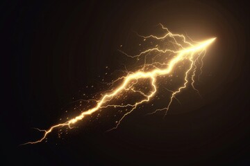 Wall Mural - a striking image of a lightning bolt illuminating the dark sky. perfect for weather-related designs