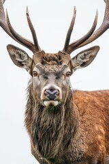 Poster - Close up of a deer with large horns, perfect for nature and wildlife concepts