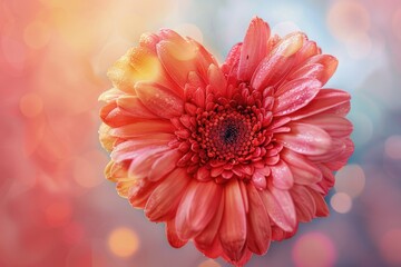 Wall Mural - Close-up of a red flower with water droplets, perfect for nature backgrounds