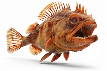 Poster - Close-up of a fish with its mouth wide open. Perfect for illustrating marine life