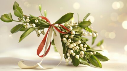 Wall Mural - A close up of a bunch of flowers with a ribbon. Suitable for various occasions and events