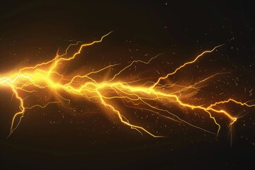 Wall Mural - powerful lightning strike against a dark sky. ideal for dramatic designs