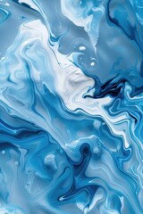 Sticker - Detailed shot of blue and white liquid paint. Ideal for artistic projects