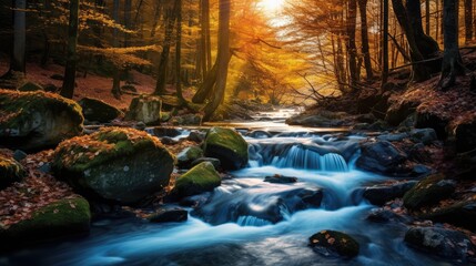 Poster - waterfall in the forest