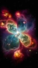 Wall Mural - An amazing galaxy at the other end of the universe. Vertical video.