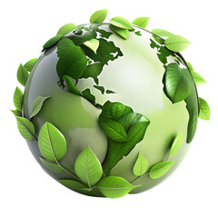 a green leafy globe with a transparent background